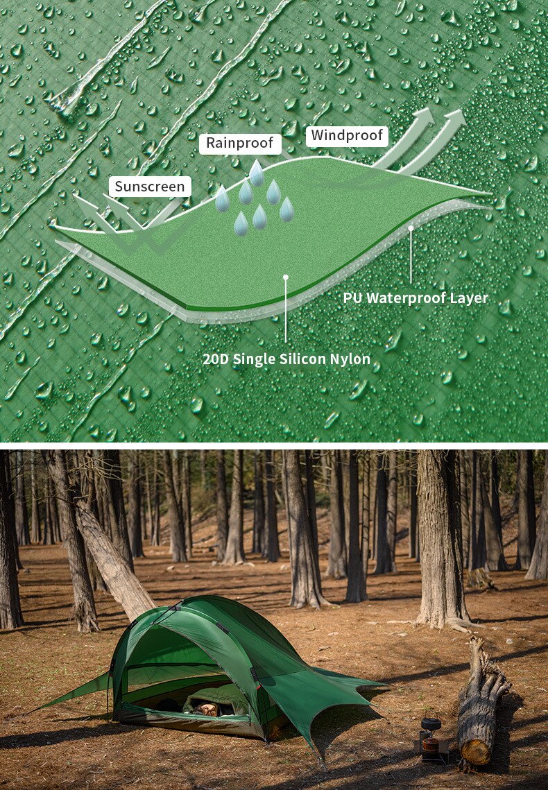 Cheap Goat Tents New  FLYING FISH Ultralight Camping Tent Outdoor 20D Silicone Nylon 2 Persons Backpacking Hiking Tent With Free Mat   
